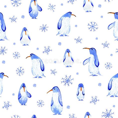 Pattern Watercolor Penguins Stock Illustrations 271 Pattern