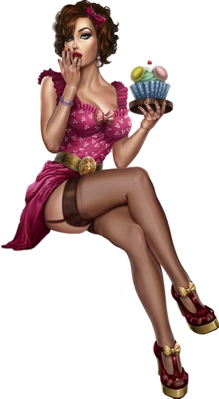 Gourmande Rétro Png Tube Femme Sweet Pin Up Png