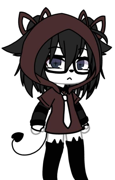 An Anime Character With Glasses And A Cat Ears On Her Head Holding A Mouse