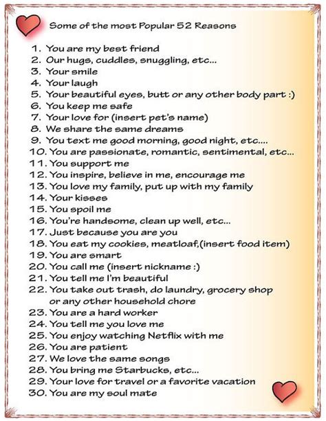 Image Result For 52 Reasons Why I Love You 52 Reasons Why I Love You
