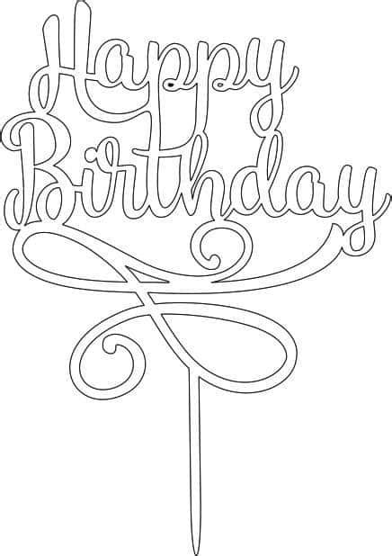 Laser Cut Happy Birthday Cake Topper Design Cdr Dxf And Ai File Free