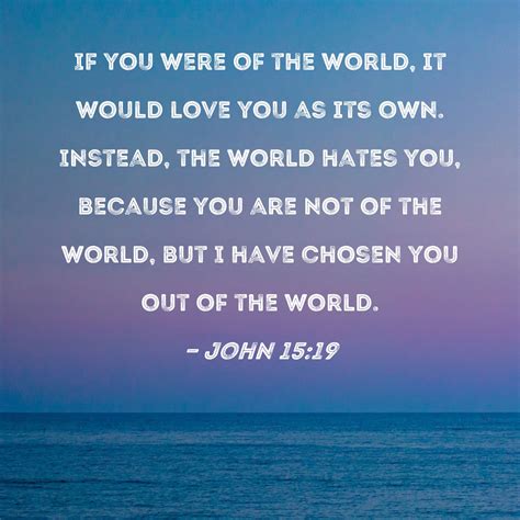 John 1519 If You Were Of The World It Would Love You As Its Own