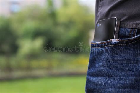 Phone In Jeans Pocket Stock Photo Image Of Photograph 41215062