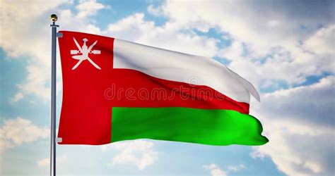 4k Render Oman Flag Video Waving In Wind Oman Flag Wave Loop Waving In