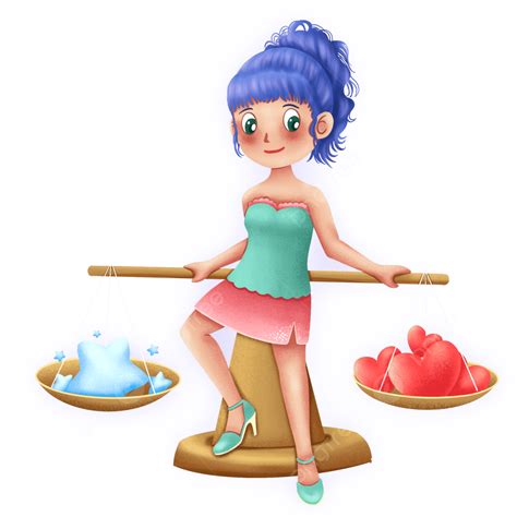 Libras Png Image Libra Lovely Character Girl Purple Hair Character Girl Png Image For Free