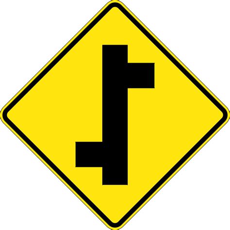 staggered side road junction left or right road signs uss
