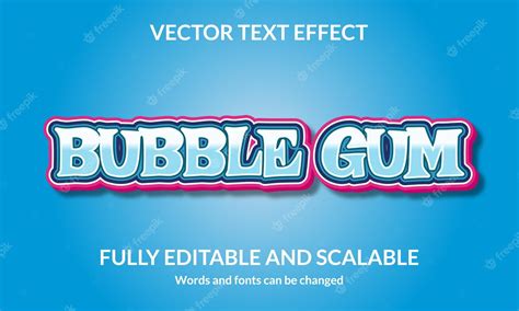 Premium Vector Bubble Gum Editable 3d Text Style Effect