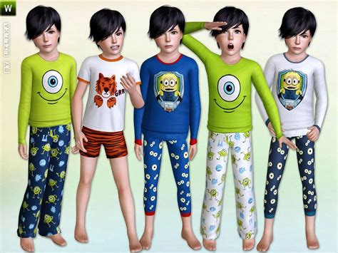 Lillkas Boys Sleepwear Set Sims 4 Toddler Clothes Sims 4 Mods