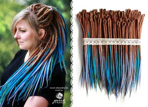 If you're not able or interested in going to a salon to have your weave done, you can do it yourself at work around your head, using the exact same process of sewing your weave to your cap/braids as you have been. Wool Dreadlocks, woolen brown-blue dreads, felted ...