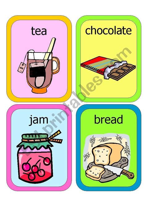 Food Flashcards Worksheet Food Flashcards Flashcards Vocabulary
