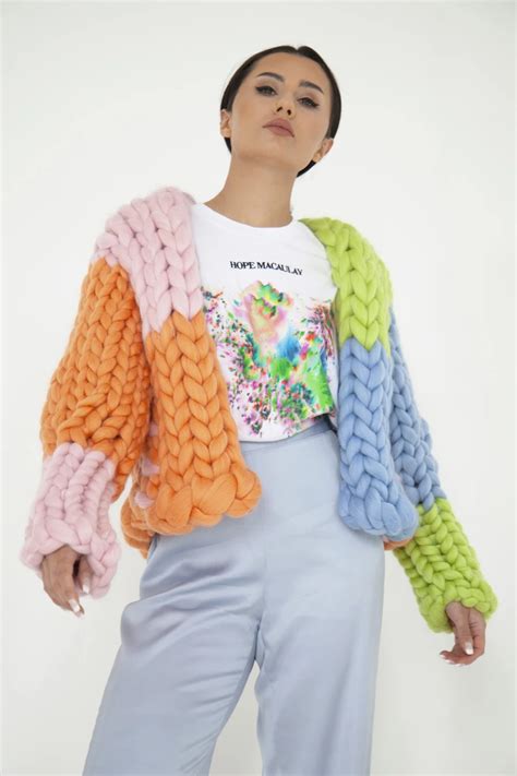 Velma Super Colossal Knit Jacket In 2021 Knit Jacket Chunky Knitwear