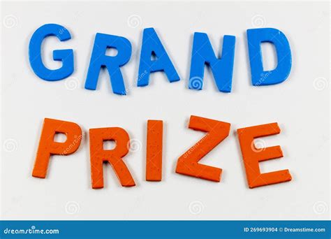Grand Prize Happy Award Winner Reward Giveaway Announcement Stock Photo