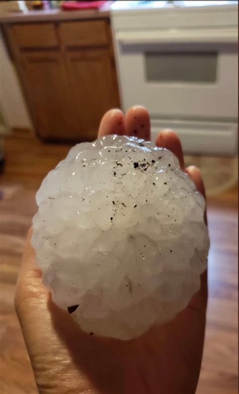 Photo Of The Baseball Sized Hail In Del Rio Texas