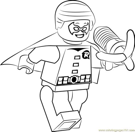 Lego Dick Grayson aka Robin Jr Coloring Page for Kids - Free Lego