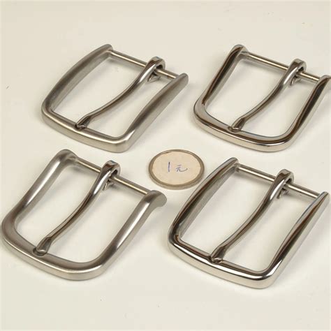 high quality solid stainless steel men diy belt pin buckle 2pcs lot slim edge in buckles and hooks