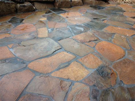 Basalt Laid As Flagstones To Create This Stone Floor Flooring