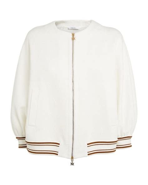 Max Mara Jersey Bomber Jacket In White Lyst