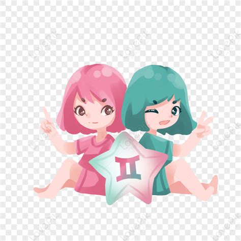 Gemini Cartoon Illustration Png Transparent Background And Clipart
