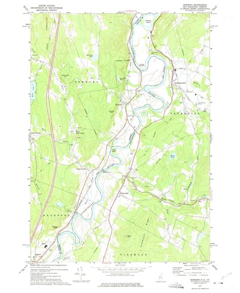 Classic Usgs Newbury Vermont 75x75 Topo Map Mytopo Map Store