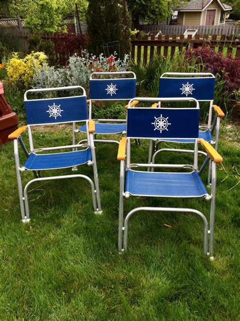 Seateak weatherly folding deck chair $390. Folding boat deck chairs, Set of 4 Saanich, Victoria - MOBILE