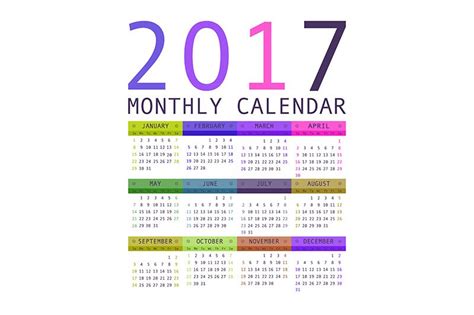 2017 Calendar Templates Graphics Creative Market
