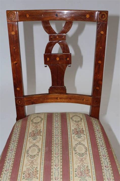 Classicism Cherrywood Vintage Chair With Marquetry Circa 1790 Austria