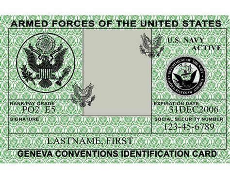 Digital File US Military ID Template Sublimation Etsy Geneva