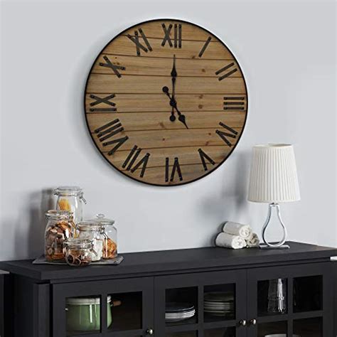 Large Oversized Rustic Wall Clock 24 Handmade With Real Wood And