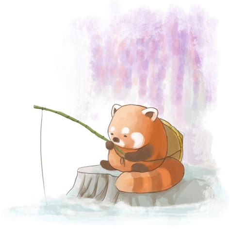 Red Panda Fishing By Rattyrantcomic On Deviantart