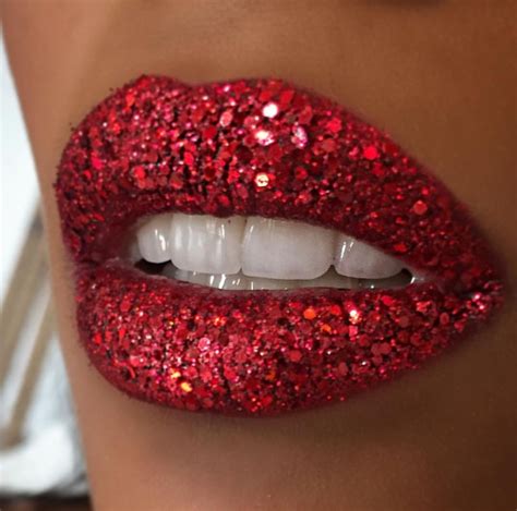 Pin By Haile Lidow On Beauty Glitter Lips Red Glitter Red Lips
