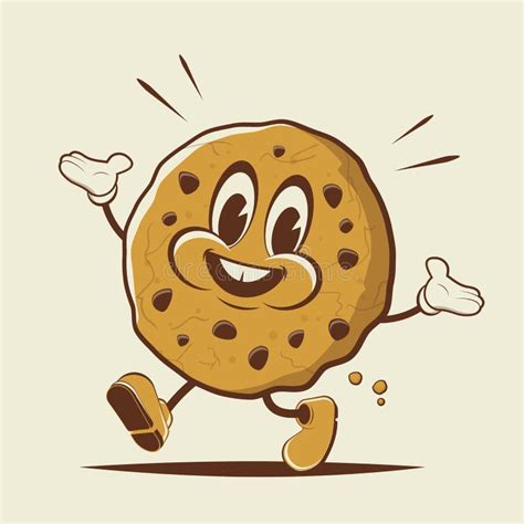 Funny Retro Cartoon Illustration Of A Cookie Stock Vector