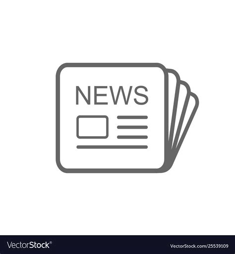 News Icon Placed On White Royalty Free Vector Image