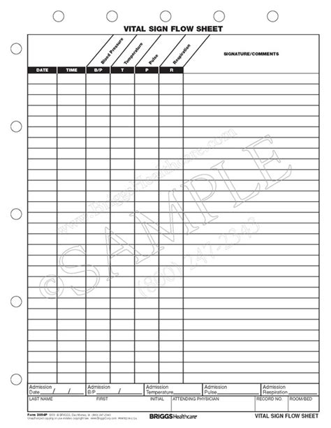 Homemade labels make sorting and organization so much easier. Vital Sign Flow Sheet Form (Month)