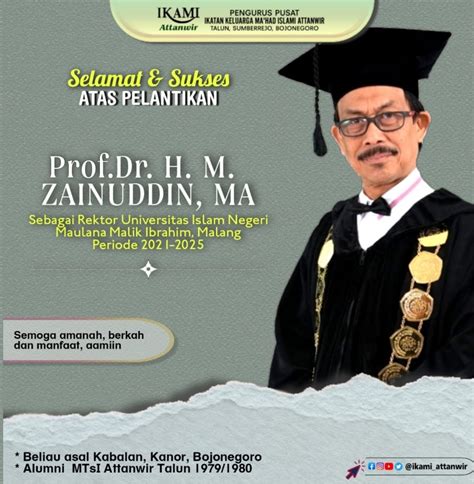 Putra Daerah Bojonegoro Prof Zainuddin Resmi Jabat Rektor Uin Malang