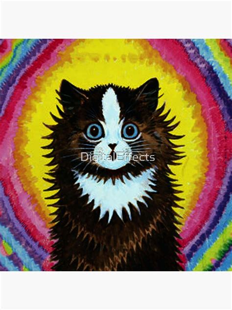 Tie Dye Rainbow And Cat Louis Wain Cats Sticker For Sale By