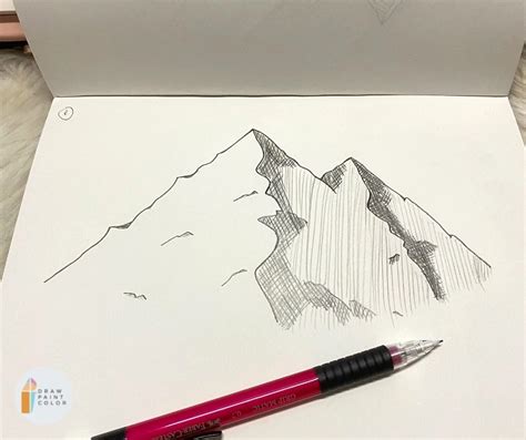 How To Draw Mountains In Three Easy Ways Draw Paint Color