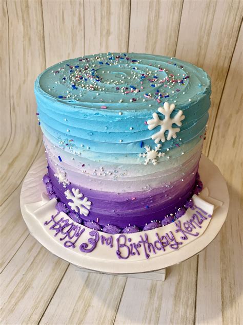 Simple Frozen Winter Birthday Cake Frozen Birthday Cake Frozen