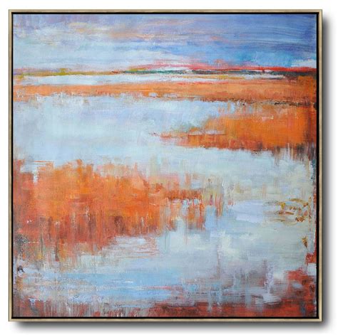 Hand Painted Oversized Abstract Landscape Oil Painting By