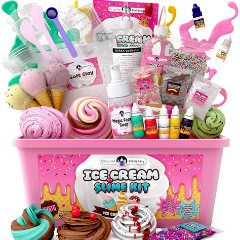 Original Stationery Fluffy Slime Kit For Girls Everything In One Box To