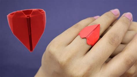 Origami Heart Ring Diy Paper Ring Easy Origami And Crafts Youtube