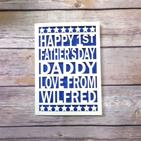 1st Fathers Day Card Personalised Card Daddy Card Etsy Uk