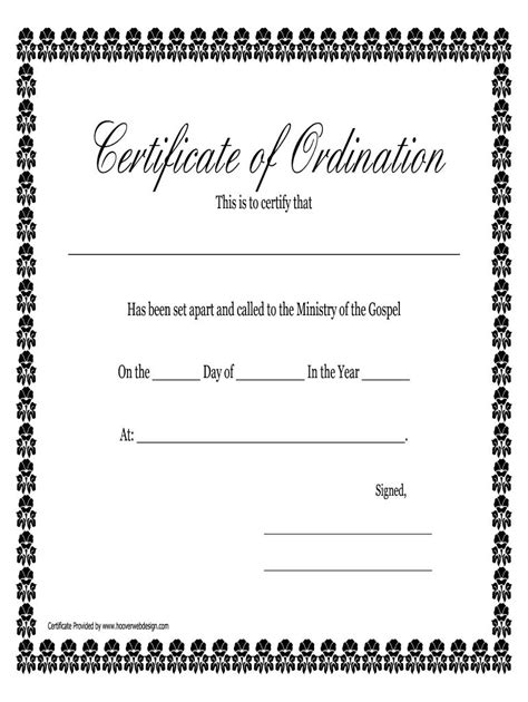 Free Ordination Certificate Template Great Professional Pertaining To