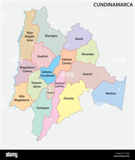Mapa De Vectores Política Y Administrativa Del Departamento Colombiano