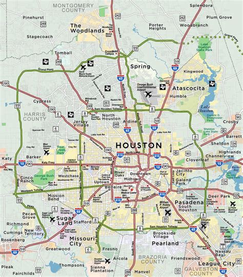 Greater Houston Area County Map