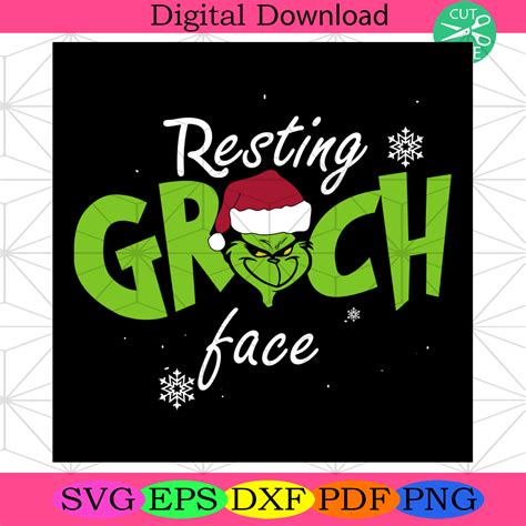 Resting Grinch Face Svg Grinch Svg Grinchmas Svg Silkysvg