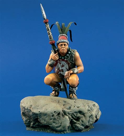 Verlinden 120mm 116 Mayan Warrior Crouched With Spear In Hand Resin