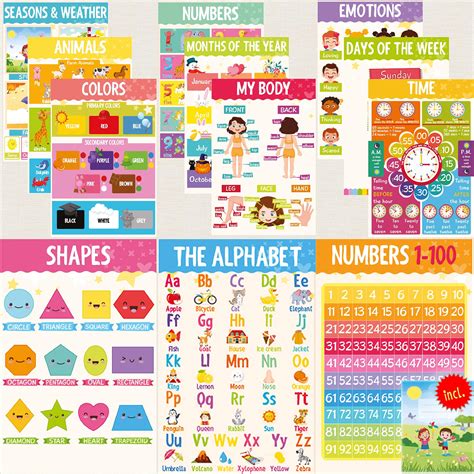 Buy Marryler 12 Pack Alphabet Poster Wfree Coloring Folder Abc
