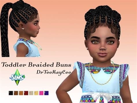 Toddler Braided Buns By Drteekaycee At Tsr Sims 4 Updates