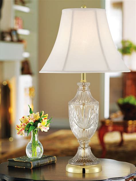 Regency Hill Traditional Table Lamp Cut Glass Urn Brass White Cream