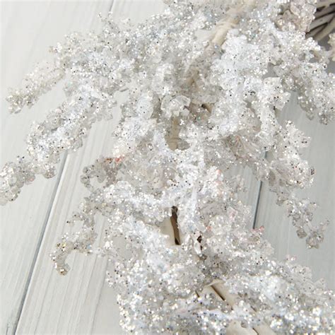 Glittered Iced Branch Wreath Candles And Accessories Home Decor